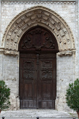 Fototapeta na wymiar Blois - The entrance to Church of St-Nicolas.