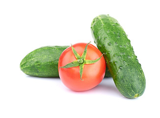 Ripe vegetables isolated on white background