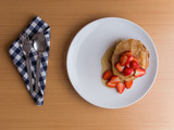 Homemade pancake with strawberry