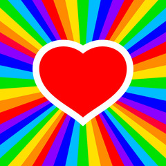 rainbow heart - vector illustration