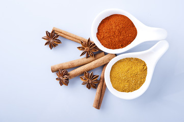 Various spices selection
