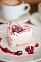 heart-shaped valentine cake