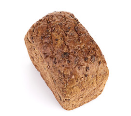 whole grain bread isolated on white background