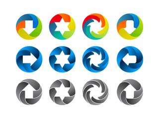 Abstract color icon set