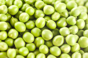 Fresh green peas. Food background