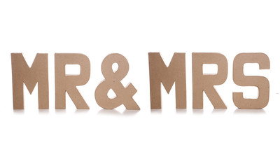 mr & mrs decoupage letters