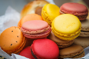 Macaron in  basket