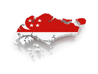 Naklejka premium Map of Singapore