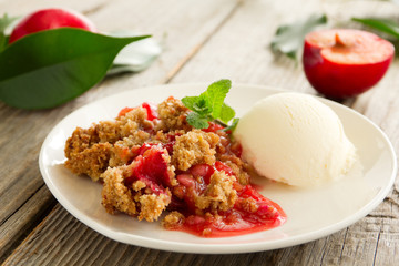 Plum crumble.