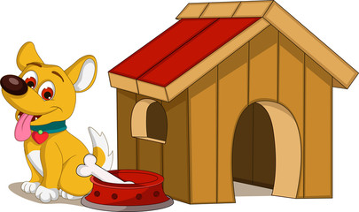dog cartoon and house