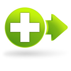 Obraz premium pharmacie sur symbole web vert