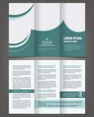 Vector empty trifold brochure print template design
