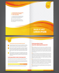 Vector empty brochure template design with orange elements - 61405099