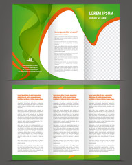 Vector empty trifold brochure template design
