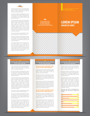 Vector empty trifold brochure template design - obrazy, fototapety, plakaty