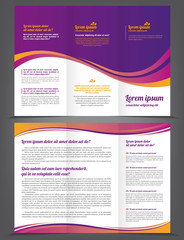 Trifold beauty violet brochure print template