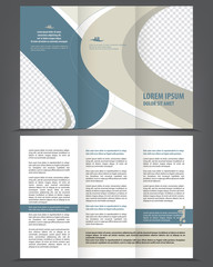 Vector empty trifold brochure template design - obrazy, fototapety, plakaty