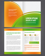 Vector empty bifold brochure template design