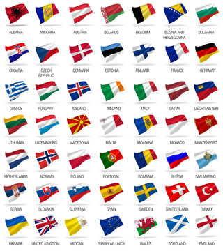 flags of all european countries