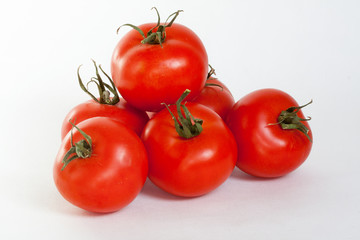 tomates sur fond blanc