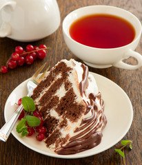 Chocolate cake with   cream