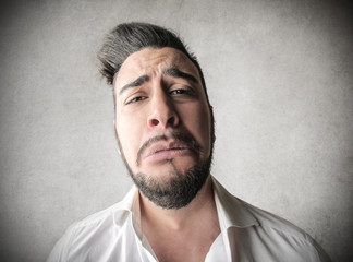 sad bearded man