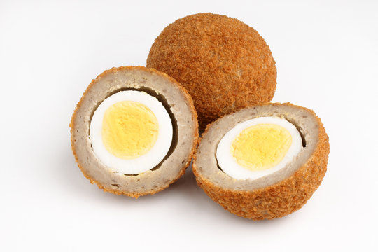 Scotch eggs a hard boiled egg wrapped in sausage meat and breadcrumbs