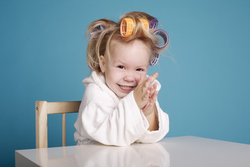 cute little girl with curler portrait