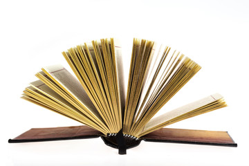 open book on white background