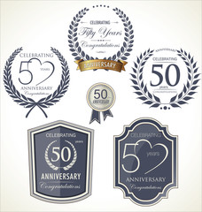 Anniversary sign collection, retro design