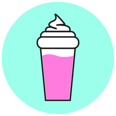 milkshake icon vector isolated on white