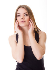 Fototapeta premium Isolated portrait of a beautiful young woman