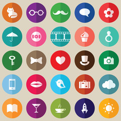 Set of flat design circle icons