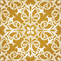Vector seamless pattern with  floral motifs in retro style.