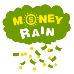 Vector money rain with banknotes and coins