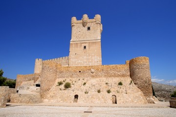 Fototapeta na wymiar Villena Castle in Costa Blanca Alicante Spain