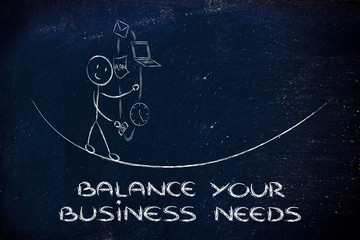 balancing your business needs: juggling with pc, document, email