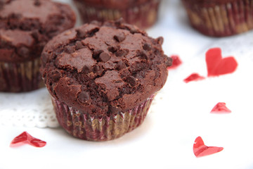 Muffin al cioccolato innamorato
