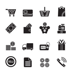 Silhouette Online shop icons - vector icon set