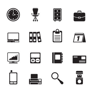 Silhouette Business and office icons