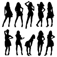 silhouettes of young girls