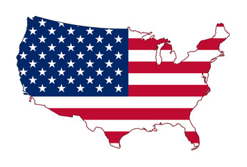 America flag map