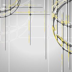 Abstract circles background, futuristic dynamic illustration.