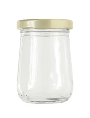 Glass jar (with clipping path) isolated on white background