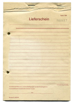 Papier Lieferschein Vintage