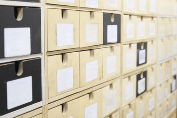 Rows of shelves in a warehouse