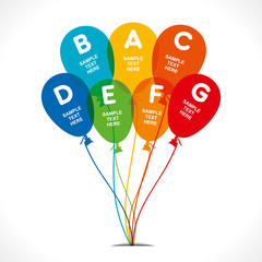 colorful balloon info-graphics background vector