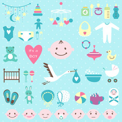 Baby shower set for boy