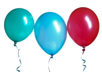 Balloons isolated against a white background.