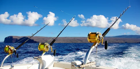 Stickers pour porte Pêcher Pêche en haute mer à Hawaï